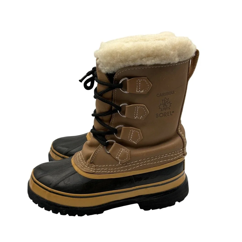 Sorel Caribou Boots Womens Brown Good Waterproof Leather Winter Snow Duck Boots